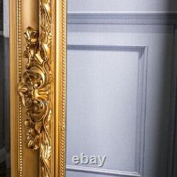 Grand miroir doré extra-large lourdement orné, montable au mur en pleine longueur 200cm x 100cm
