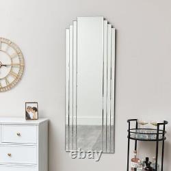 Grand miroir mural Art Déco sans cadre 52cm x 142cm taille complète mince et haute