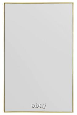 Grand miroir mural inclinable en aluminium doré bordé 68X33 174x85cm MirrorOutlet