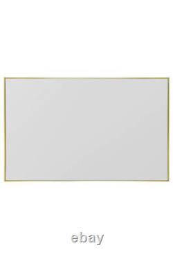 Grand miroir mural inclinable en aluminium doré bordé 68X33 174x85cm MirrorOutlet