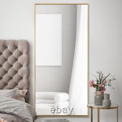 Grand miroir mural inclinable en aluminium doré bordé 68X33 174x85cm MirrorOutlet