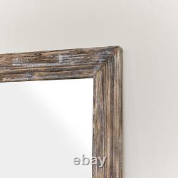 Grand miroir mural/inclinable en bois rustique 158cm x 78cm de hauteur totale immense