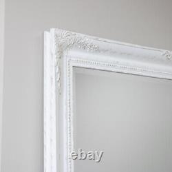 Grand miroir mural inclinable orné blanc pour la chambre à coucher, de taille XXL, pour la décoration intérieure