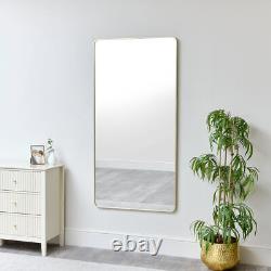 Grand miroir mural / sur pied encadré doré en forme de courbe 160cm x 80cm plein longueur