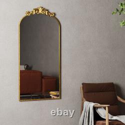 Grand miroir plein longueur doré noir style antique miroir mural inclinable floral NEUF