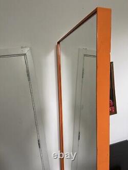 Grand miroir plein pied avec cadre orange 215 cm x 77 cm lourd