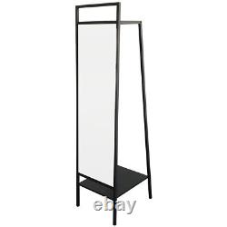 Grand miroir plein pied avec étagère de rangement miroir dressing debout maquillage