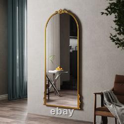Grand miroir pleine longueur doré antique pour dressing mural inclinable de 120 180cm de hauteur