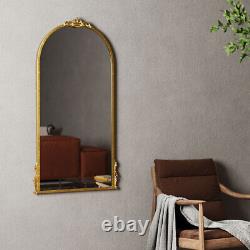 Grand miroir pleine longueur doré antique pour dressing mural inclinable de 120 180cm de hauteur
