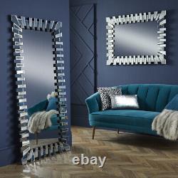 Grand miroir pleine longueur en étoile avec zip, miroir de sol mural tout en verre 170cm x 80cm