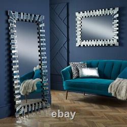 Grand miroir pleine longueur en étoile avec zip, miroir de sol mural tout en verre 170cm x 80cm