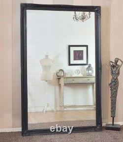 Grande Longueur Complète Long Miroir Mural Noir Antique 5ft6 X 3ft6 167x106cm