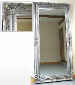 Harrow Extra Large Argent Rectangle Cadrage En Pied Miroir Mural 67x33 (172 X 84cm)