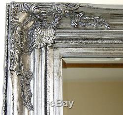 Harrow Extra Large Argent Rectangle Cadrage En Pied Miroir Mural 67x33 (172 X 84cm)