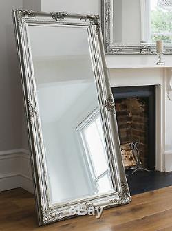 Harrow Extra Large Argent Rectangle Cadrage En Pied Miroir Mural 67x33 (172 X 84cm)