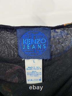 Jupe longue en mesh à imprimé marbre noir Kenzo Jeans Large