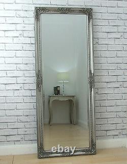 Kingsbury Longueur Complète Ornate Grand Vintage Leaner Mur Miroir Argent 150cmx61cm