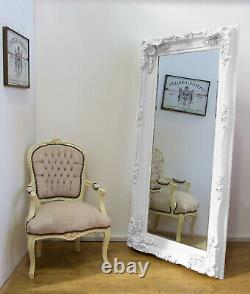 Madrid Extra-large Pleine Longueur Shabby Chic Vintage Leaner Miroir En Blanc 35x71