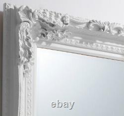 Madrid X-large Full Longueur Shabby Chic Vintage Leaner Miroir En Blanc 180 X 89cm