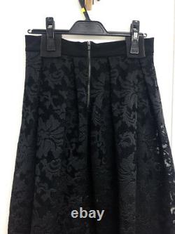 Maje Jared Dentelle Floral Brodé Perforated Maxi Skirt Black Sz 3 $470 / T.n.-o.