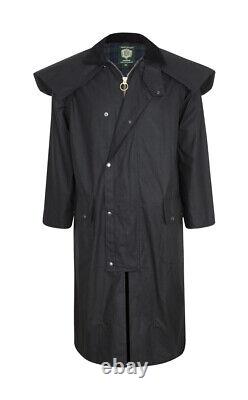 Manteau De Cire Pleine Longueur Stockman Avec Capot Amovible (surpoil Unisexe Imperméable)