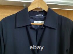 Manteau Max Mara noir longueur maxi en laine 100% oversize avec ceinture et grandes poches