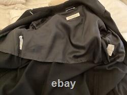 Manteau Max Mara noir longueur maxi en laine 100% oversize avec ceinture et grandes poches