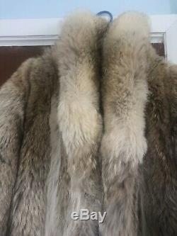 Manteau Vintage Coyote Fur Longueur Pleine Grande Taille