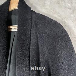 Manteau de connexion péruvienne pour femme, en baby alpaga et laine noire, taille L, longueur complète