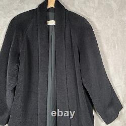 Manteau de connexion péruvienne pour femme, en baby alpaga et laine noire, taille L, longueur complète