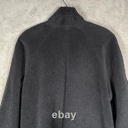 Manteau de connexion péruvienne pour femme, en baby alpaga et laine noire, taille L, longueur complète