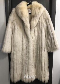 Manteau de fourrure de renard bleu norvégien vintage SAGA FOX à longueur totale, glamour rétro, grand.