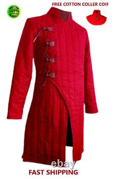 Manteau de gambison rembourré épais médiéval Aketon Jacket Full Length look élégant