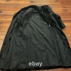 Manteau de vison noir longueur totale, taille grande, doublé