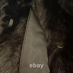 Manteau de vison noir longueur totale, taille grande, doublé