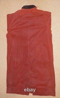 Manteau en coton ciré rouge pour homme de John Partridge, longueur intégrale, taille 50 poitrine large
