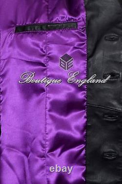 Manteau en cuir noir pour hommes Dracula Vampire Tops Véritable manteau en cuir long 2005