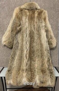 Manteau en fourrure de coyote souple pour femme de taille large, style vintage