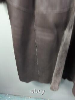 Manteau en peau de mouton Harlin Shearling XL Grand Longueur totale Veste Marron, Col en fourrure