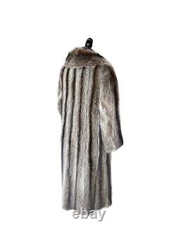 Manteau en véritable fourrure de raton laveur naturelle, taille 44 pour femme