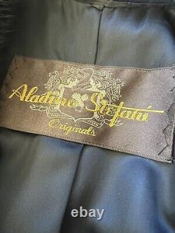 Manteau en vison véritable noir de grande taille d'origine Aladino Stefani Vintage