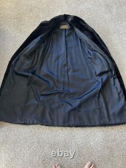 Manteau en vison véritable noir de grande taille d'origine Aladino Stefani Vintage