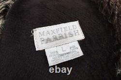 Maxfield Parrish Mesdames Brown En Peau De Mouton En Cuir Veau Longueur Shearling Coat L