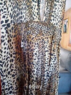 Melissa Odabash Tiger Imprimer Maxi Long Beach Robe Taille Grand (uk 14) Brand New