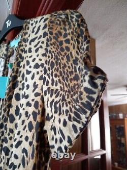Melissa Odabash Tiger Imprimer Maxi Long Beach Robe Taille Grand (uk 14) Brand New