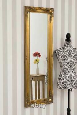 Miroir Extra Grand Longueur Complète Mur D'or Antique 4ft6 X 1ft6 137cm X 46cm