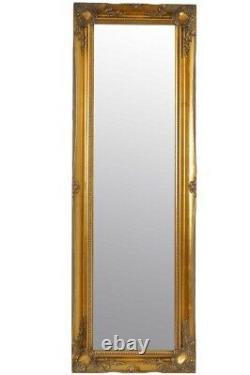 Miroir Extra Grand Longueur Complète Mur D'or Antique 4ft6 X 1ft6 137cm X 46cm