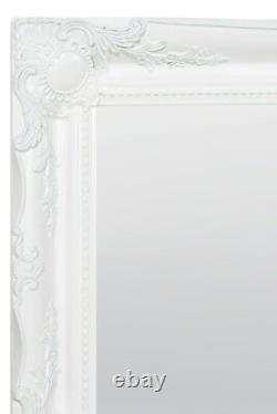 Miroir Extra Grand Longueur Totale Mur Blanc Antique Vintage 4ft6x1ft6 137cm X 46cm