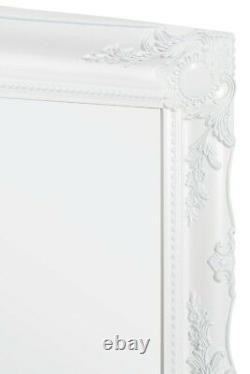 Miroir Extra Grand Longueur Totale Mur Blanc Antique Vintage 4ft6x1ft6 137cm X 46cm