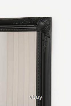 Miroir Extra Large Bois Noir Mur Antique Vintage 4Ft6 X 2Ft6 126cm X 76cm